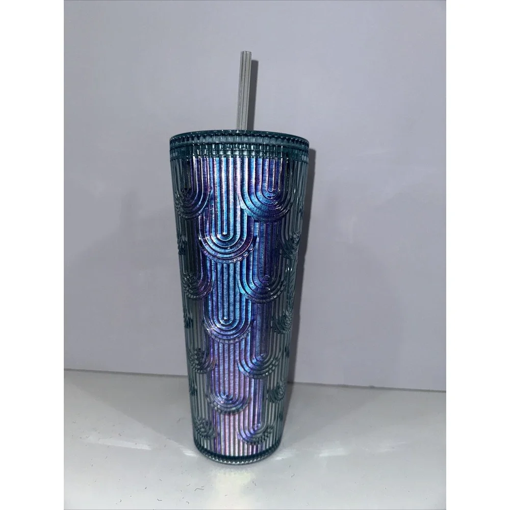 Starbucks 2022 Spring Green Iridescent Core 24oz Cold Cup Tumbler‎ Venti EUC